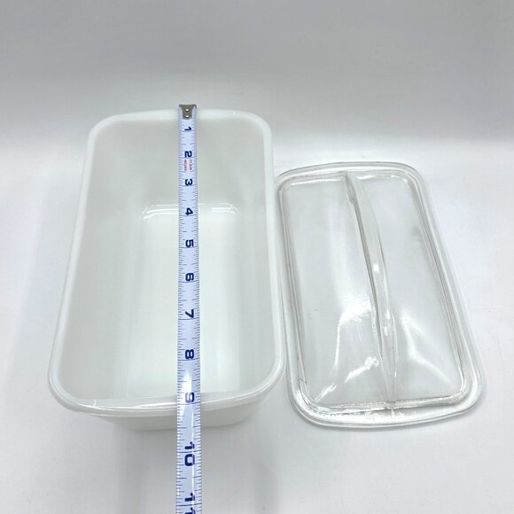 Westinghouse Milk Glass Refrigerator Baking Dish Loaf Pan With Lid Vintage 9"x5" - Picture 9 of 9